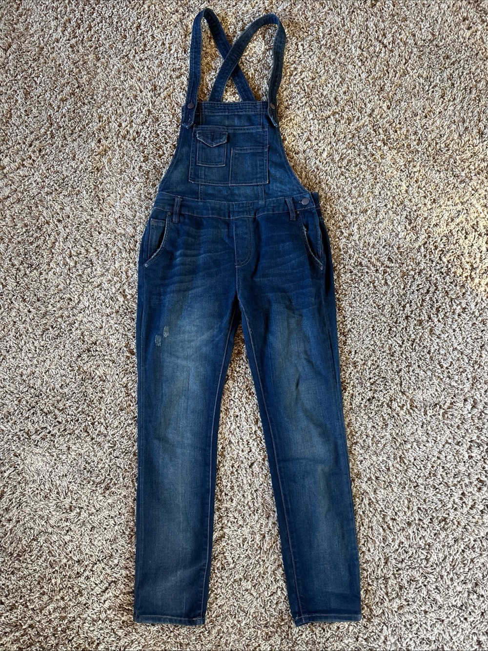 Free People Overalls Womens Denim Slim size 26 Pants Jeans Blue Distressed